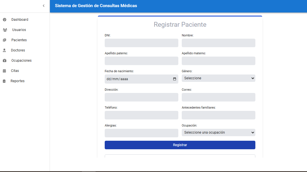 Registro de pacientes